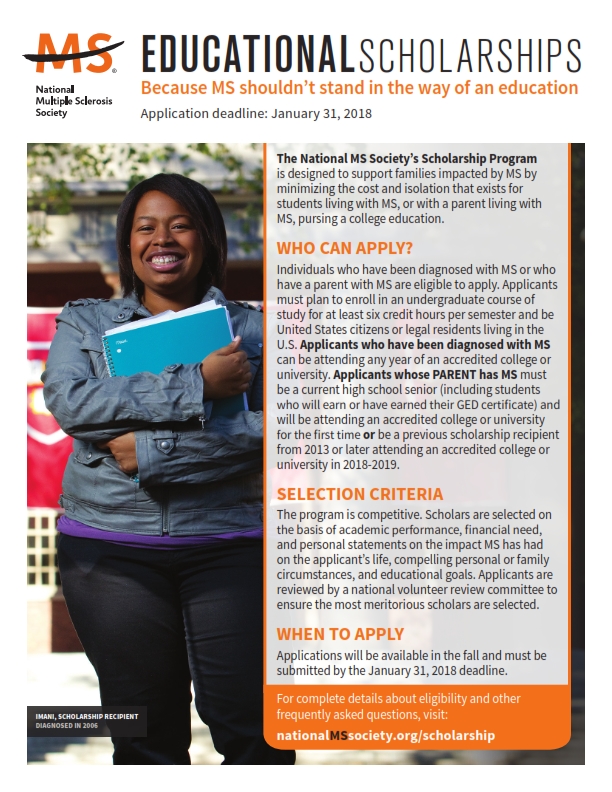 Scholarship Opportunity from the National Multiple Sclerosis Society