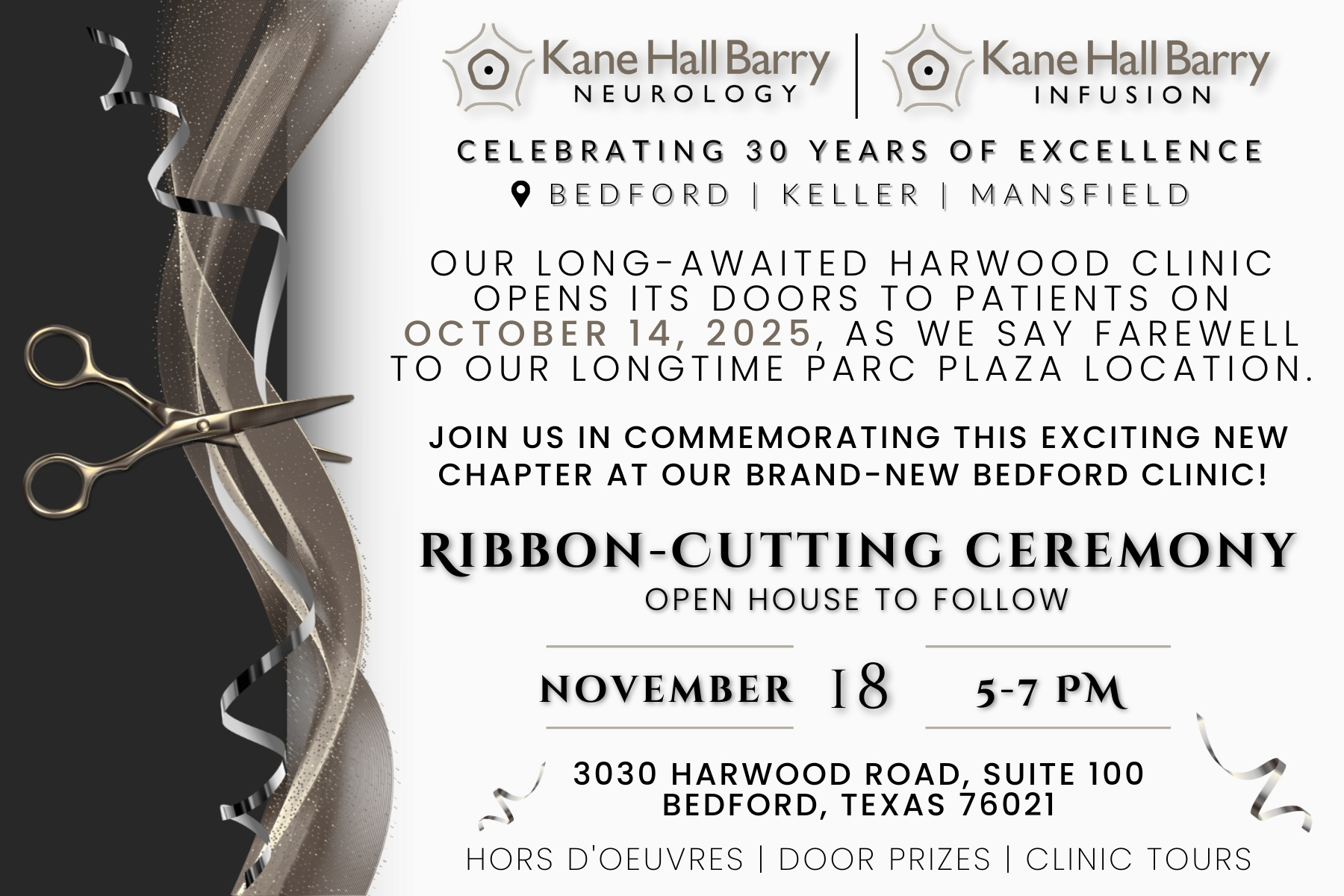 Kane Hall Barry Neurology Ribbon-Cutting Ceremony - Harwood Clinic Move, Bedford, TX