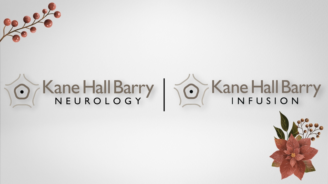 Kane Hall Barry Neurology & Infusion Logos with Holiday Themed Florals